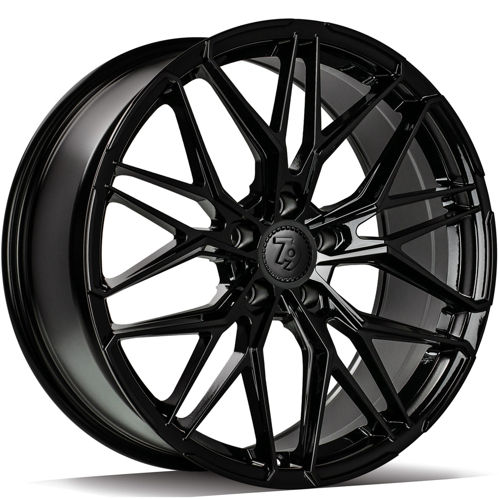 Cerchio in Lega 79Wheels Seventy9 SCF-J 18x8 ET35 5x112 Nero Lucido BG