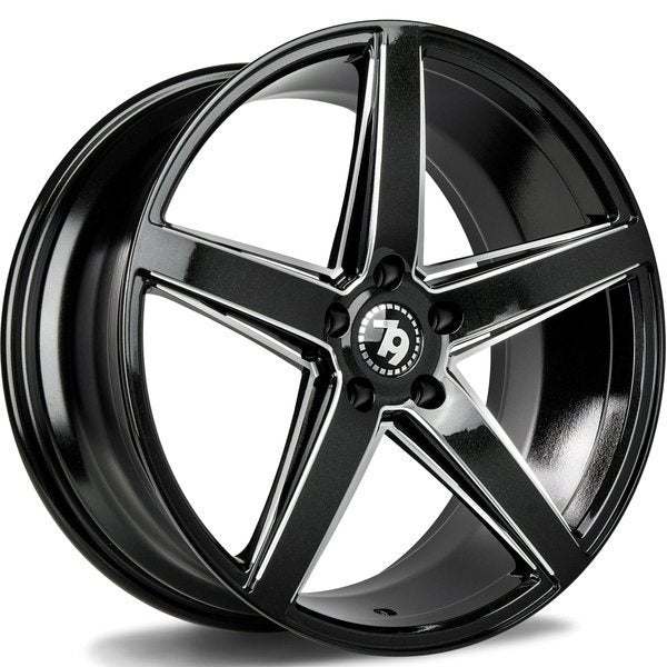 Cerchio in Lega 79Wheels Seventy9 SV-N 18x9 ET40 5x112 Nero Lucido BE