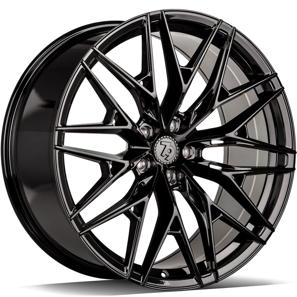 Cerchio in Lega 79Wheels Seventy9 SCF-1 20x9 ET30 5x112 Nero Lucido BG