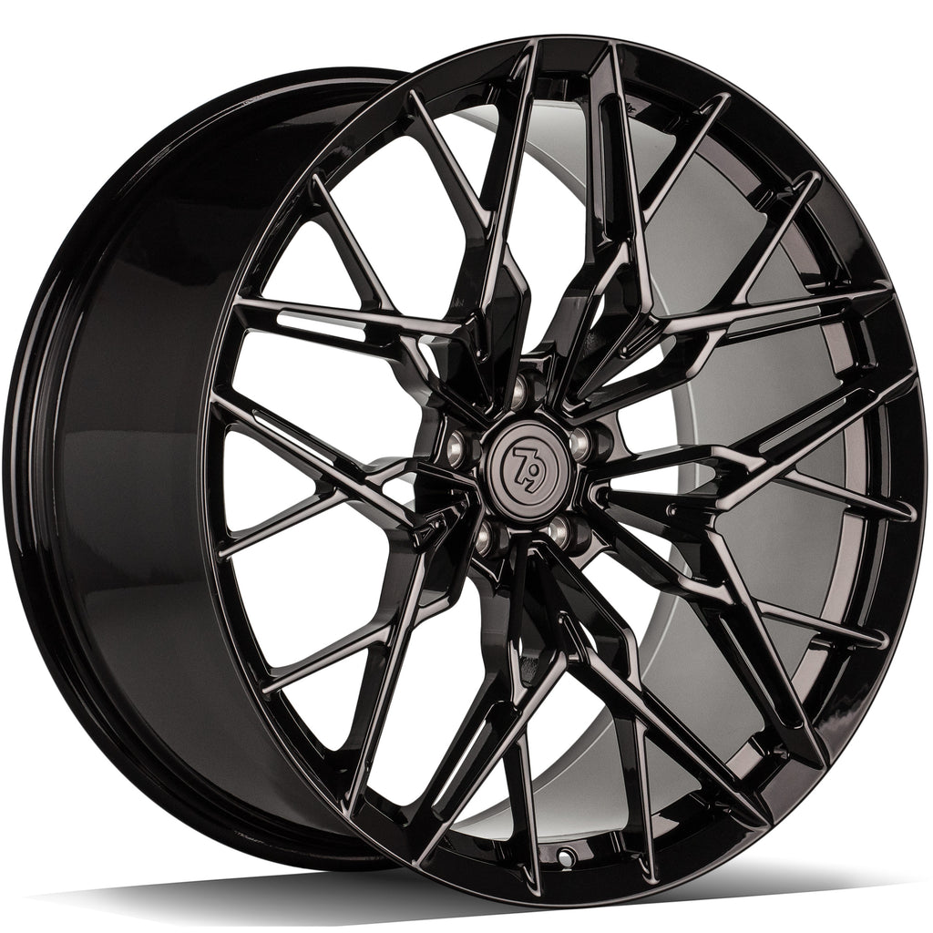 Cerchio in Lega 79Wheels Seventy9 MF.14 22x9 ET su misura 5x112 Nero Lucido BG