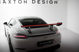 Spoiler in Carbonio V.1 + luce LED (montanti interni) compatibili con Porsche 718 Cayman S / GTS / T 982c (2016-2025)
