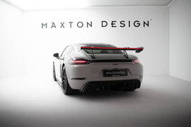 Spoiler in Carbonio V.1 + luce LED (attacco a collo di cigno superiore) compatibili con Porsche 718 Cayman S / GTS / T 982c (2016-2025)