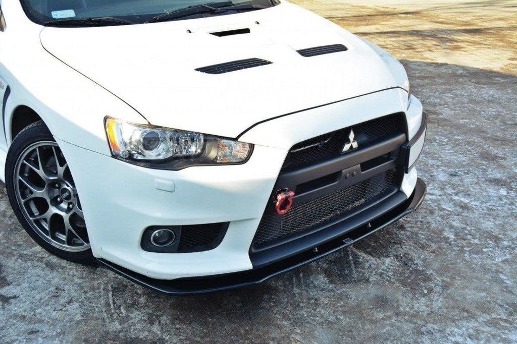 Lip Anteriore V.1 Mitsubishi Lancer Evo X montato sulla vettura