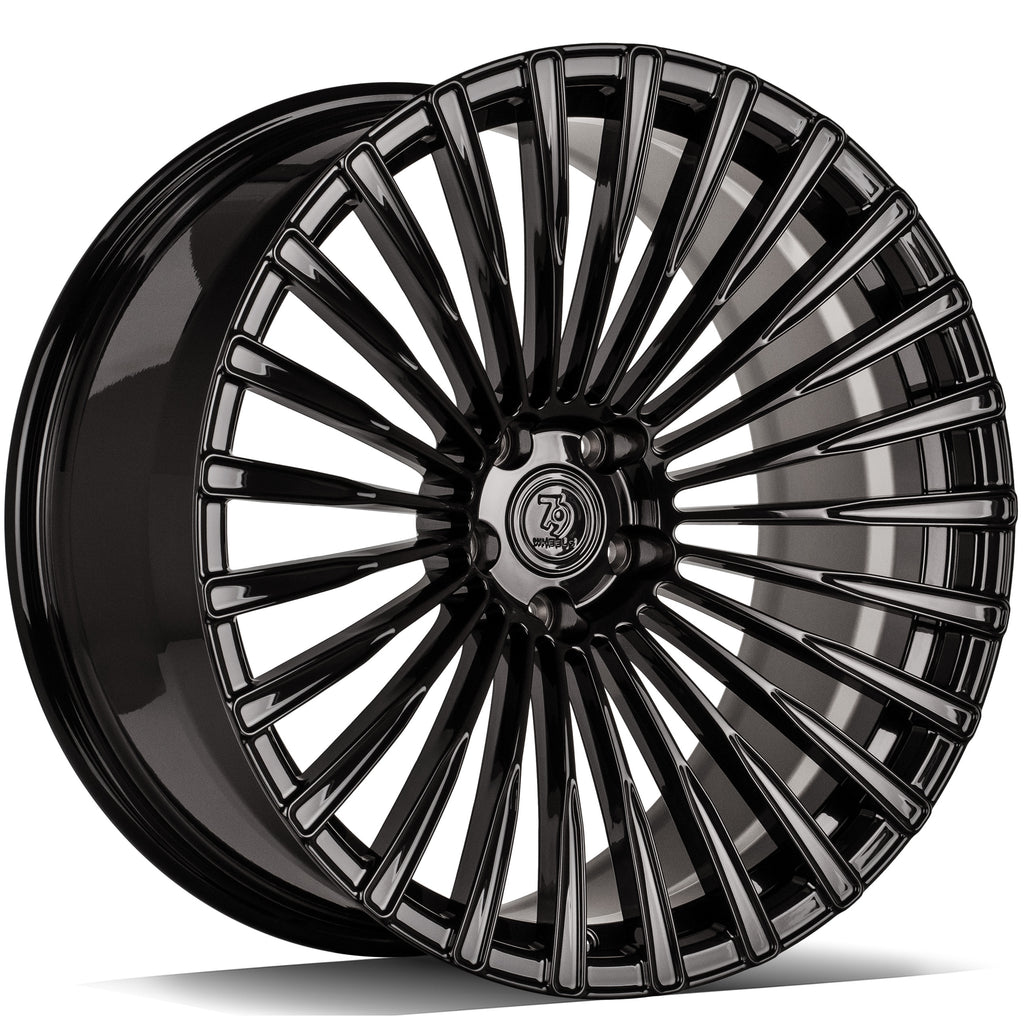 Cerchio in Lega 79Wheels Seventy9 MF.1 19x8.5 ET su misura 5x112 Nero Lucido BG