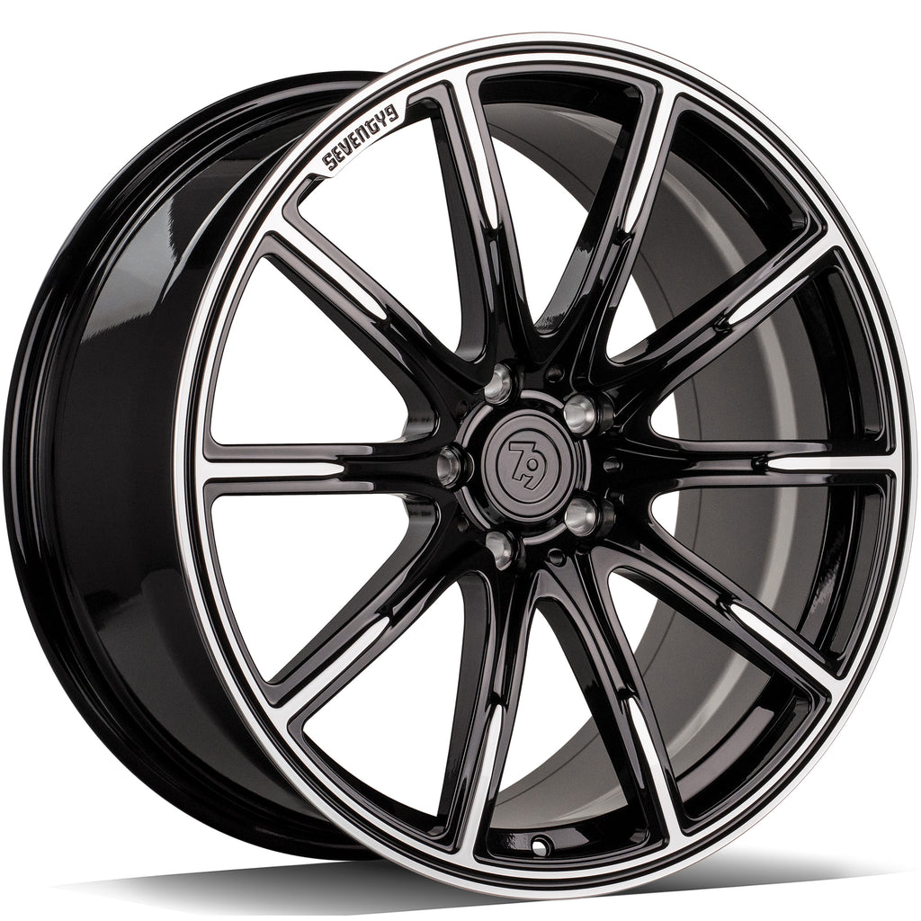 Cerchio in Lega 79Wheels Seventy9 MF.11 20x9.5 ET su misura 5x112 Nero Diamantato BFP