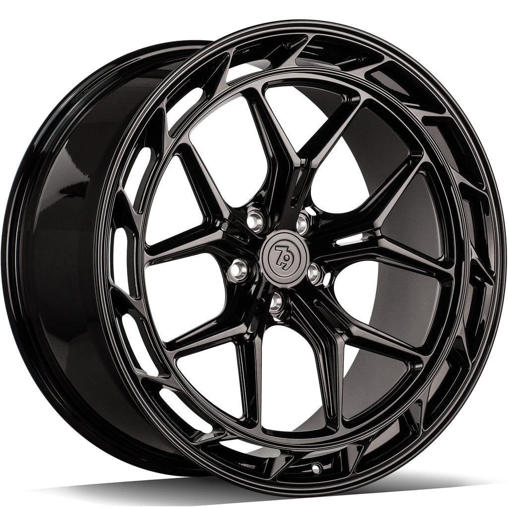 Cerchio in Lega 79Wheels Seventy9 MF.19 20x10.5 ET su misura 5x112 Nero Lucido BG