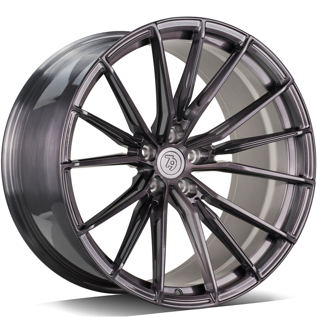 Cerchio in Lega 79Wheels Seventy9 MF.9 20x9.5 ET su misura 5x112 Grafite Lucido DB (EC/B)