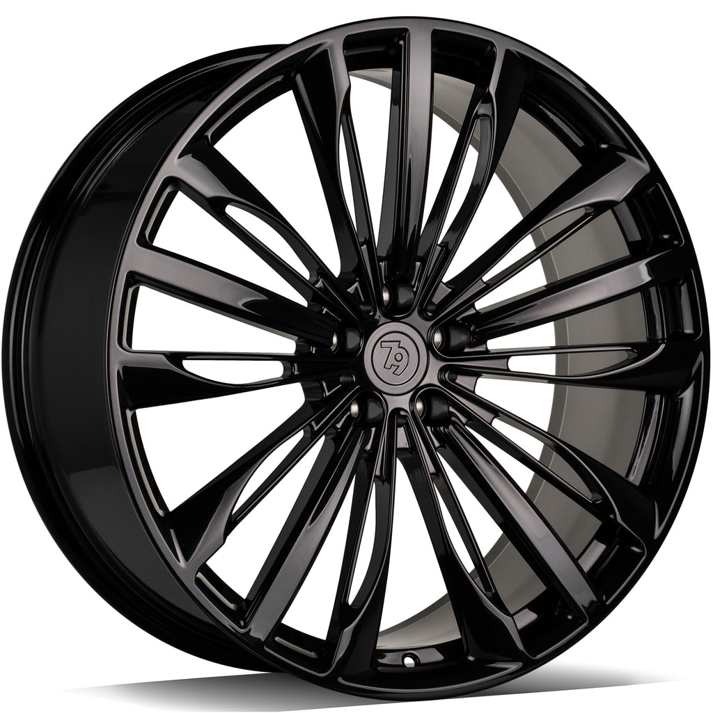 Cerchio in Lega 79Wheels Seventy9 MF.12 21x9 ET su misura 5x112 Nero Lucido BG