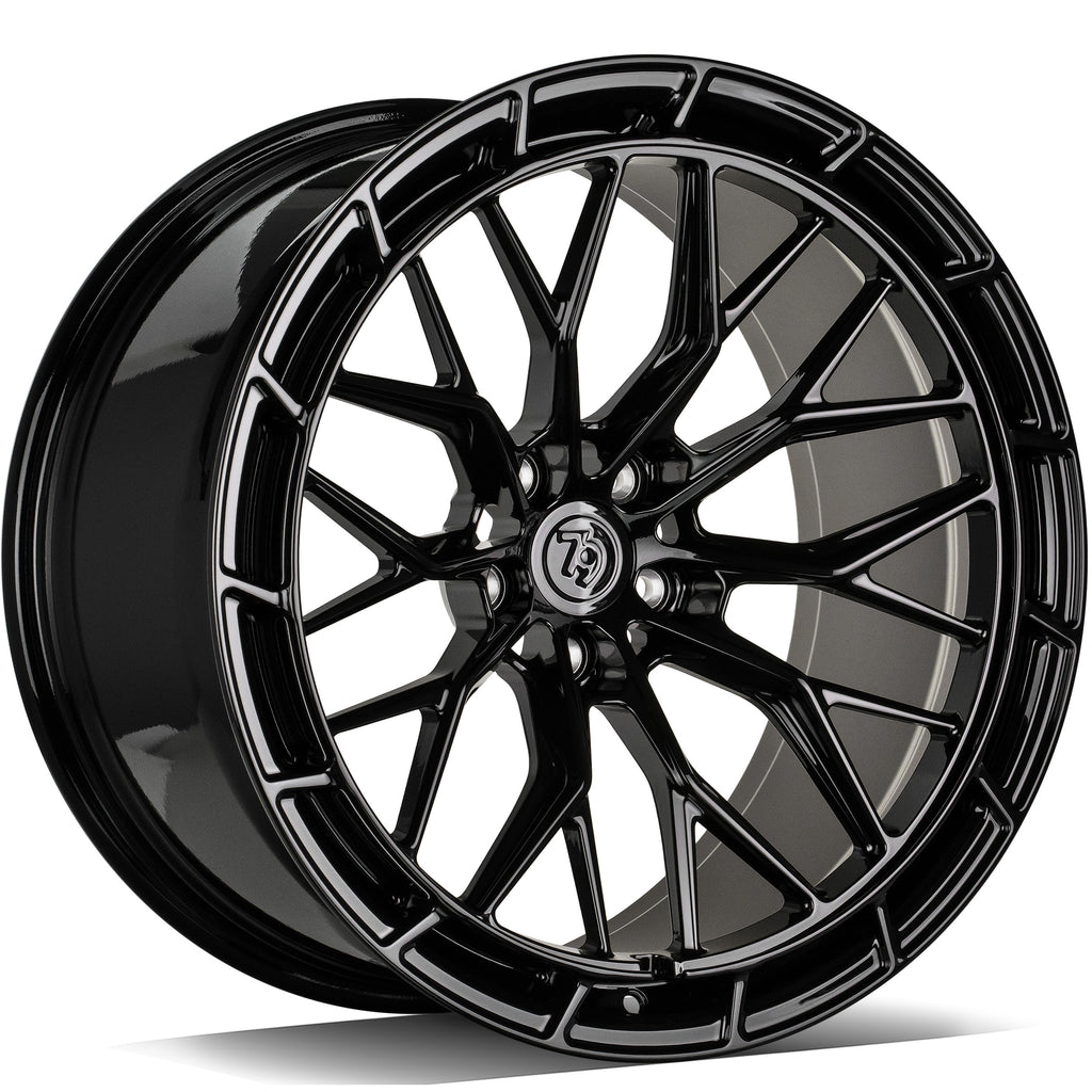 Cerchio in Lega 79Wheels Seventy9 MF.13 21x11.5 ET su misura 5x112 Nero Lucido BG