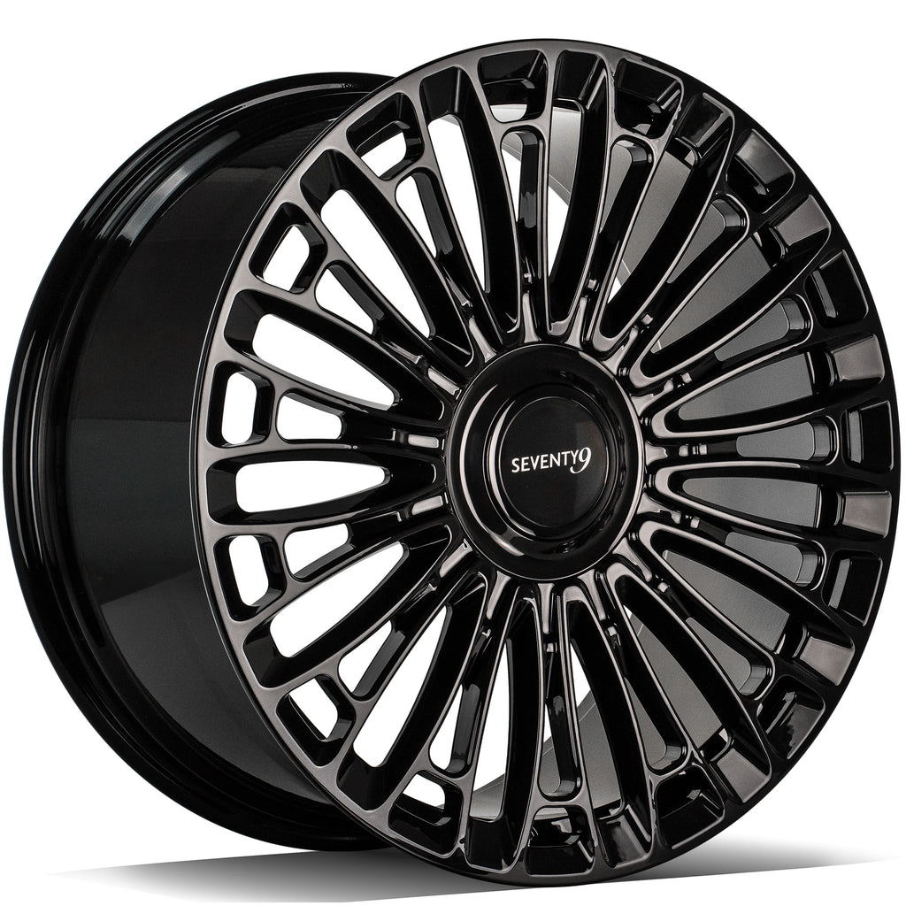 Cerchio in Lega 79Wheels Seventy9 MF.17 21x9 ET su misura 5x112 Nero Lucido BG