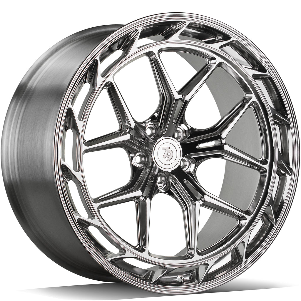 Cerchio in Lega 79Wheels Seventy9 MF.19 21x9 ET su misura 5x112 Silver Diamantato P