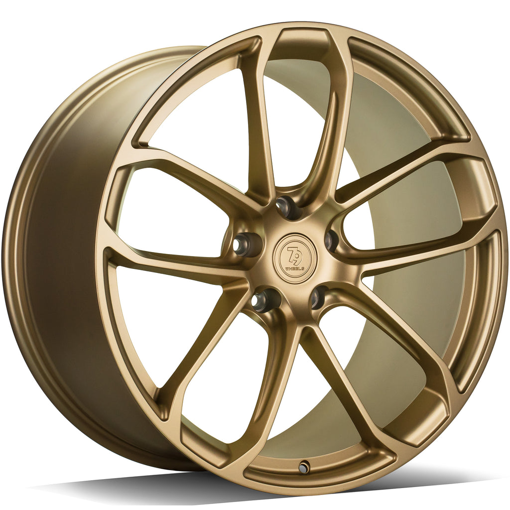 Cerchio in Lega 79Wheels Seventy9 MF.5 21x11 ET su misura 5x130 Oro Opaco MGO