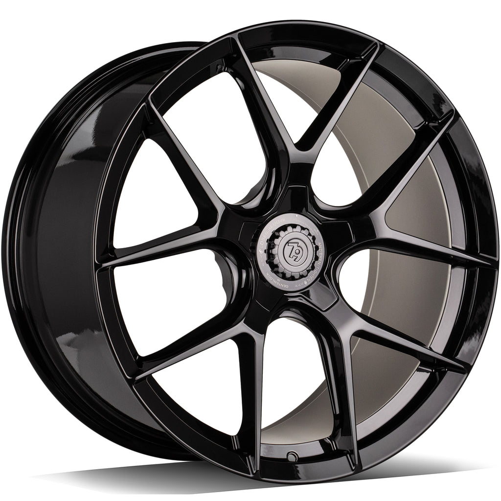 Cerchio in Lega 79Wheels Seventy9 MF.8 21x11 ET su misura 5x130 Nero Lucido BG