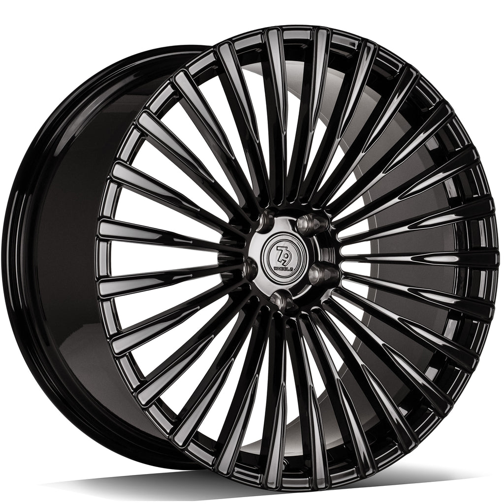Cerchio in Lega 79Wheels Seventy9 MF.1 22x10.5 ET su misura 5x112 Nero Lucido BG