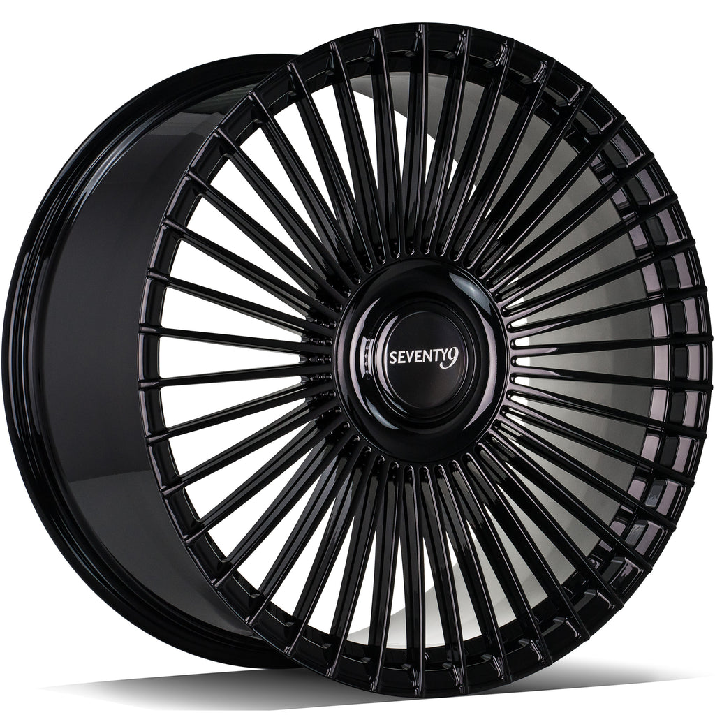 Cerchio in Lega 79Wheels Seventy9 MF.2 22x10.5 ET su misura 5x112 Nero Lucido BG