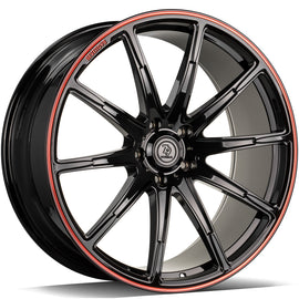 Cerchio in Lega 79Wheels Seventy9 MF.7 22x10 ET su misura 5x130 Nero Lucido BGR