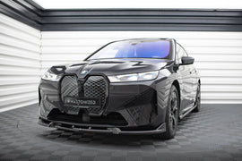 Lip anteriore V.1 BMW iX M-Pack i20 in ABS nero lucido