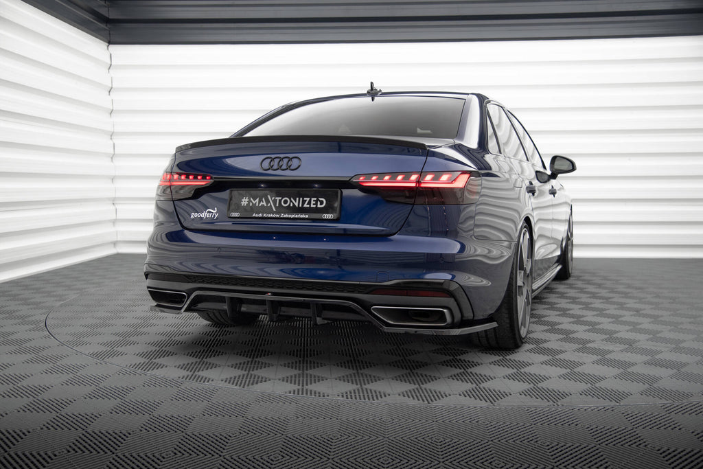 Splitter Posteriore Centrale con Barre Verticali V.2 Audi A4 S-Line B9 Facelift Maxton Design
