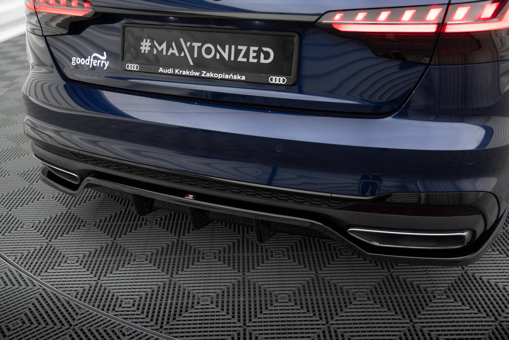 Splitter Posteriore Centrale con Barre Verticali V.2 Audi A4 S-Line B9 Facelift Maxton Design