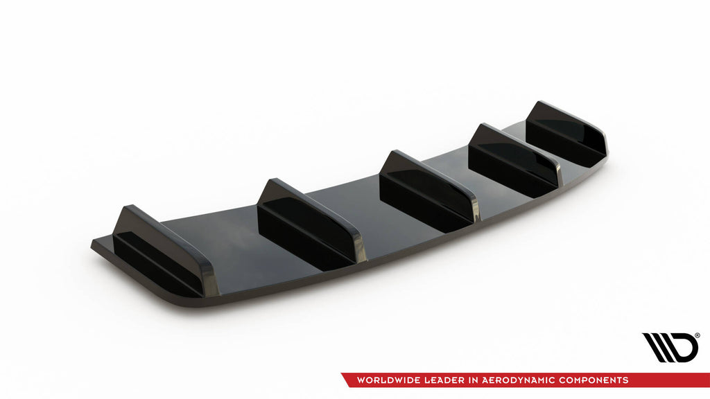 Splitter Posteriore Centrale con Barre Verticali compatibile con Audi A7 S-Line C7 Facelift (2014-2017)