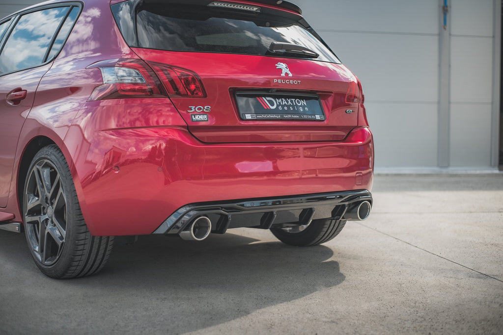 Diffusore posteriore con imitazione terminali di scarico neri Maxton Peugeot 308 GT Mk2 Facelift
