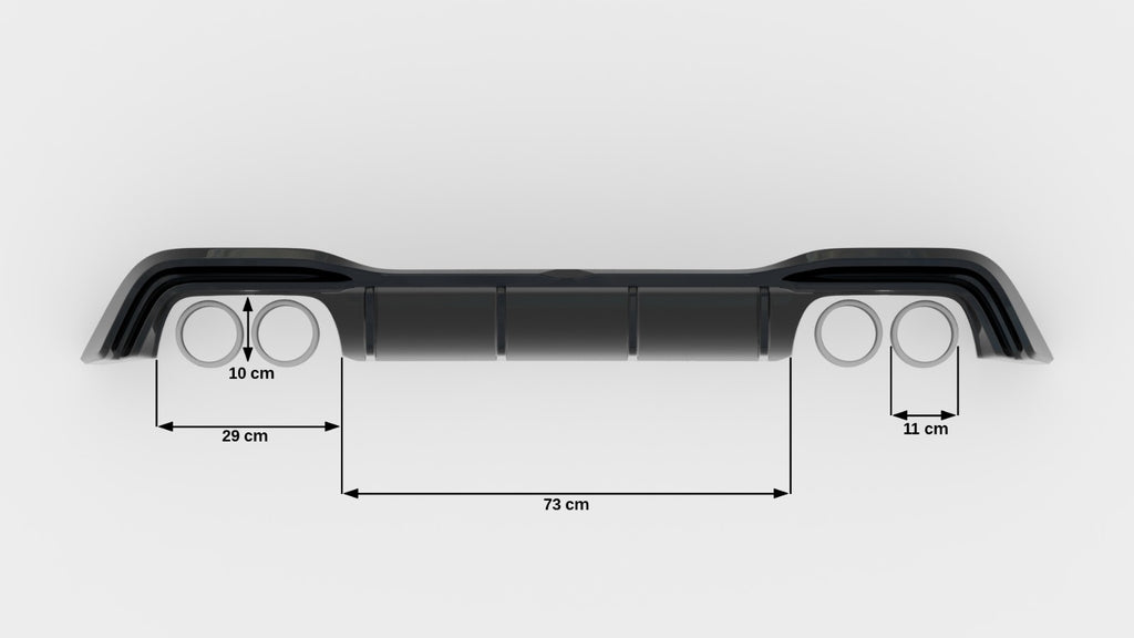 Sottoparaurti posteriore V.2 per Volkswagen Golf R Mk8 Facelift Hatchback