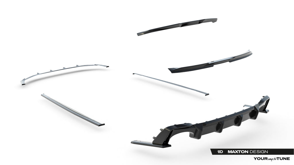 Set di Splitter compatibili con Audi RS6 C8 in Fibra di Carbonio (2019-2023)