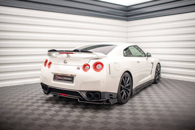 Splitter Posteriore Centrale con Barre Verticali + Flap Nissan GT-R R35 Facelift
