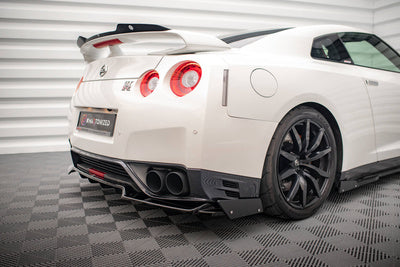 Splitter Posteriore Centrale con Barre Verticali + Flap Nissan GT-R R35 Facelift