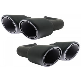 Terminali di scarico per Porsche Cayenne 92A V6 V8 Diesel (05.2010-09.2014) GTS design Nero opaco