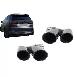 Scarico MufflerTips per BMW X5 G05 X6 G06 X7 G07 40i M-kit (2018 e successivi) nero