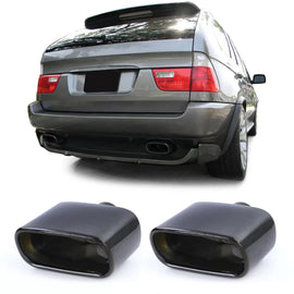 Scarico Sport terminali di scarico nero inox acciaio compatibile per BMW X5 E53 99-06 3.0i