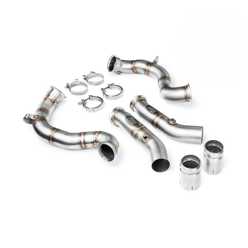 Downpipe sportivo Mercedes-Benz W205 C63 AMG 4.0i V8 Bi-Turbo in acciaio inox 76mm