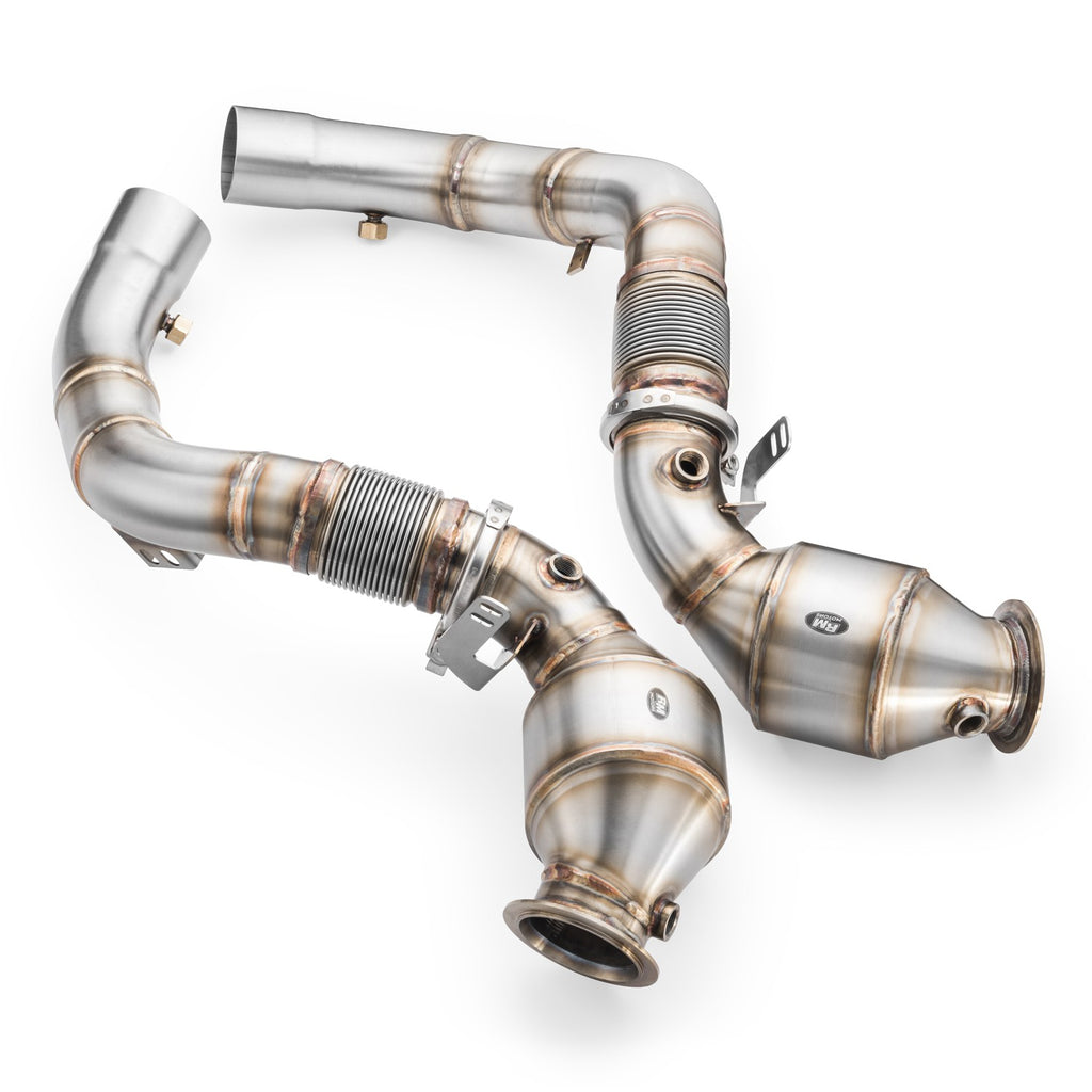 Downpipe sportivo BMW M8 F92 in acciaio inox 76mm