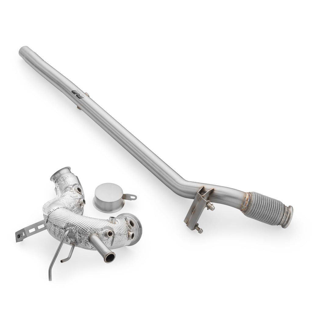 Downpipe con GPF delete Volkswagen Golf R in acciaio inox 76mm