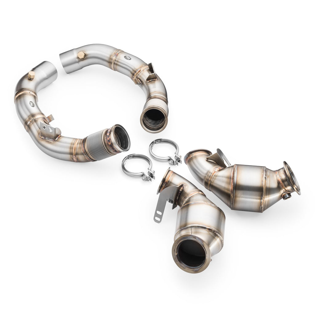 Downpipe sportivo BMW M8 F92 in acciaio inox 76mm