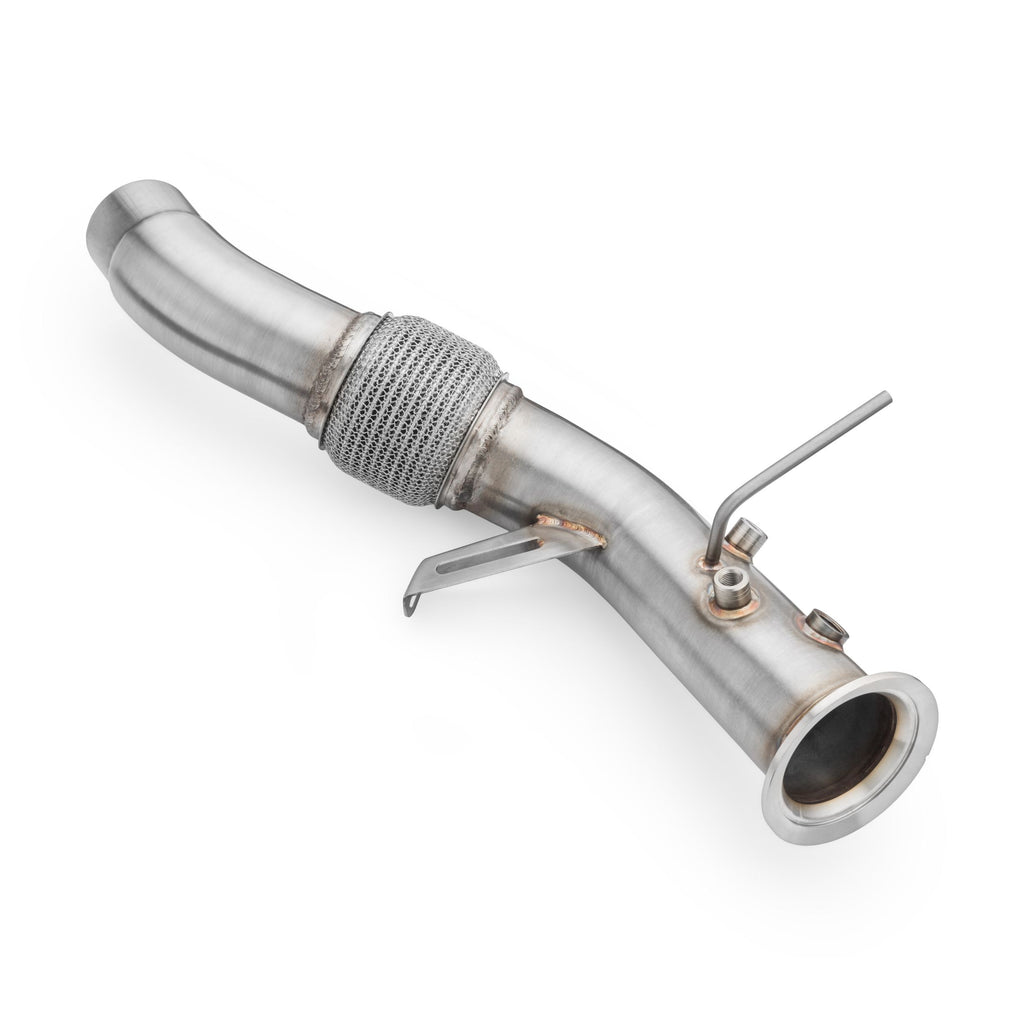 Downpipe sportivo BMW Serie 3 E90, E91, E92 335d M57N2 in acciaio inox 76mm