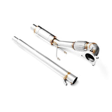 Load image into Gallery viewer, Downpipe con silenziatore Seat Leon Cupra R 2.0 TFSI MK2 in acciaio inox 76mm