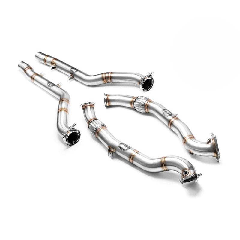 Downpipe sportivo Audi S6, S7, RS6, RS7 4.0 TFSI in acciaio inox 76mm