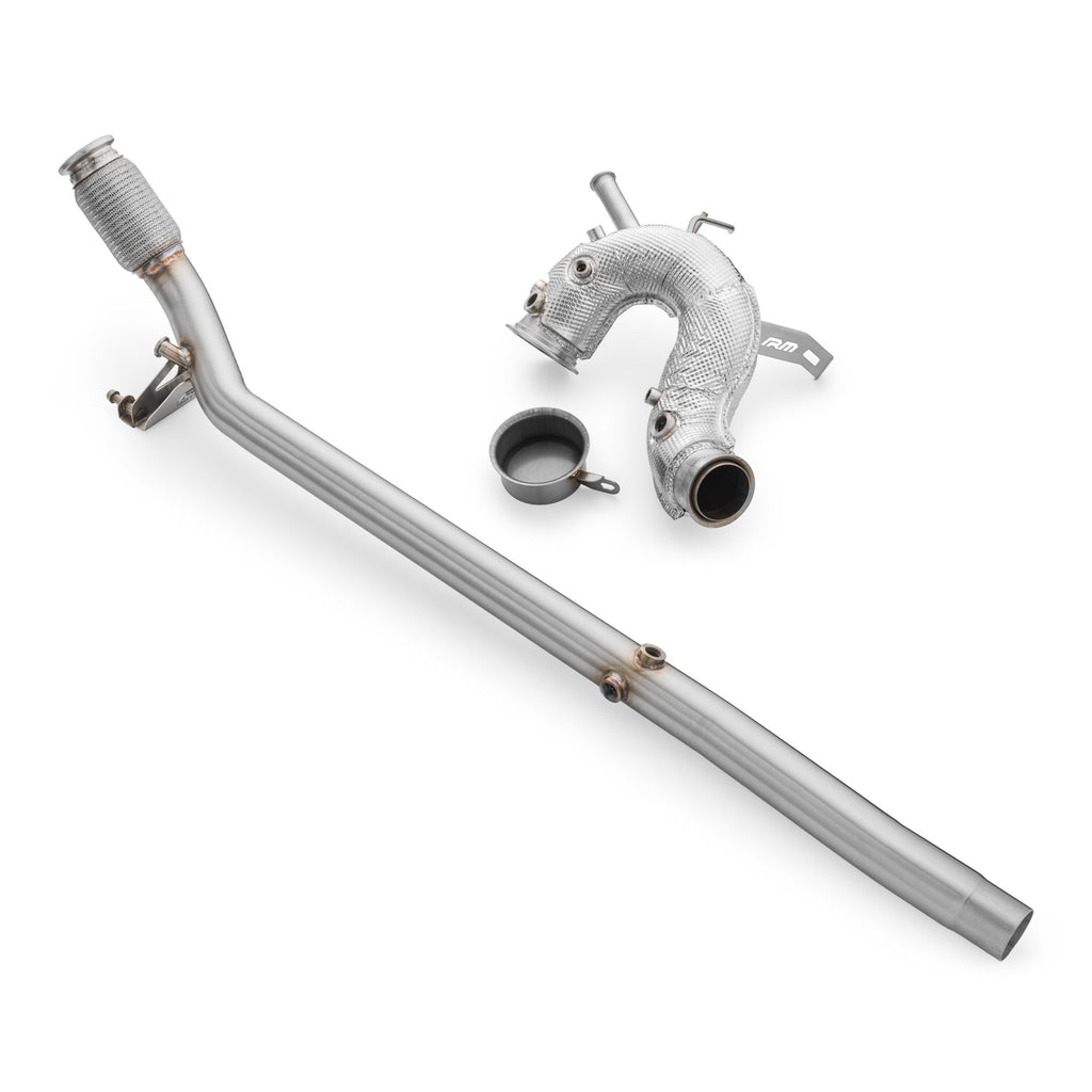 Downpipe con GPF delete Volkswagen Golf R in acciaio inox 76mm