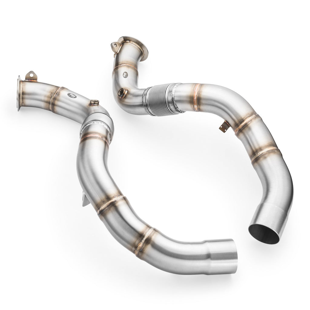 Downpipe sportivo BMW M8 F91 in acciaio inox 76mm