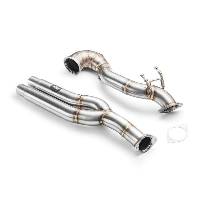 Downpipe sportivo Audi TTRS 8S 2.5 TFSI in acciaio inox 76mm