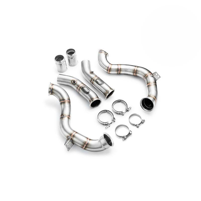 Downpipe sportivo Mercedes-Benz W205 C63 AMG 4.0i V8 Bi-Turbo in acciaio inox 76mm