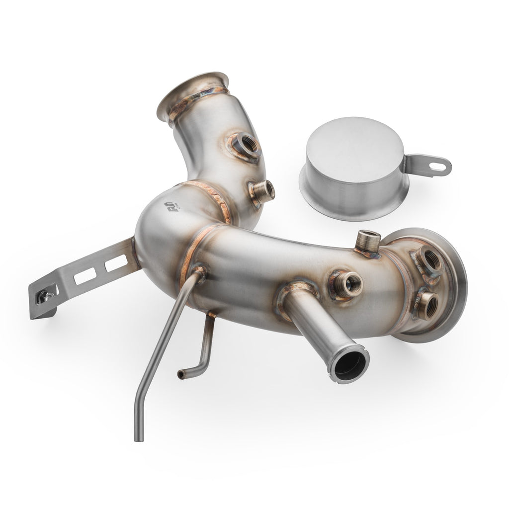 Downpipe con GPF delete Volkswagen Golf R in acciaio inox 76mm