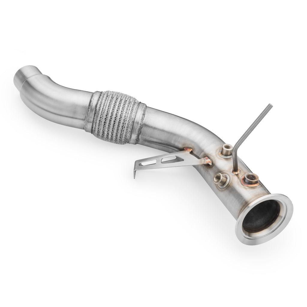 Downpipe sportivo BMW E70 X5 30d M57N2 in acciaio inox 76mm