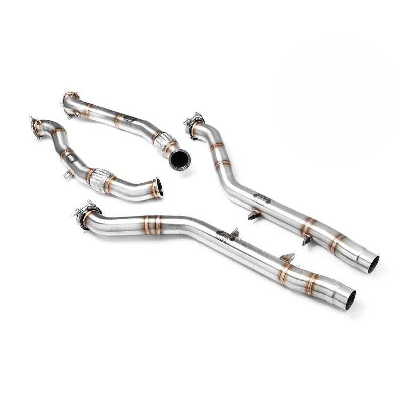 Downpipe sportivo Audi S6, S7, RS6, RS7 4.0 TFSI in acciaio inox 76mm