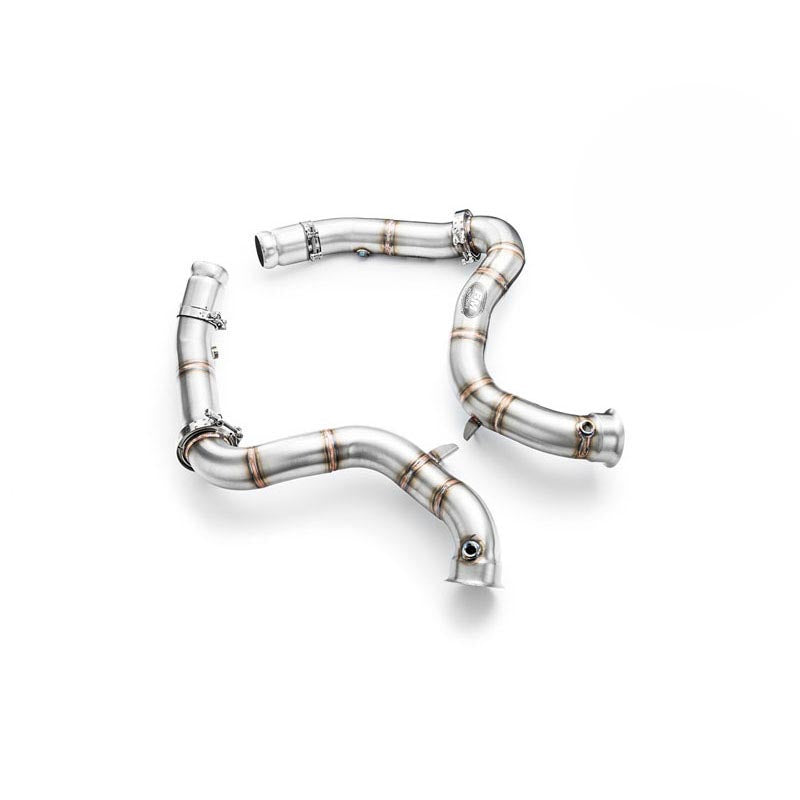 Downpipe sportivo Mercedes-Benz W205 C63 AMG 4.0i V8 Bi-Turbo in acciaio inox 76mm