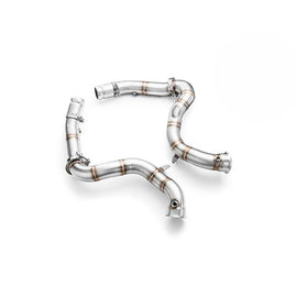 Downpipe sportivo Mercedes-Benz W205 C63 AMG 4.0i V8 Bi-Turbo in acciaio inox 76mm