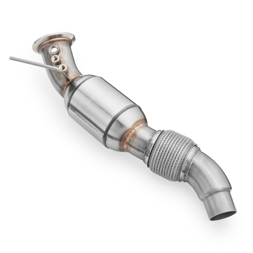 Downpipe sportivo BMW E70 X5 30d M57N2 in acciaio inox 76mm