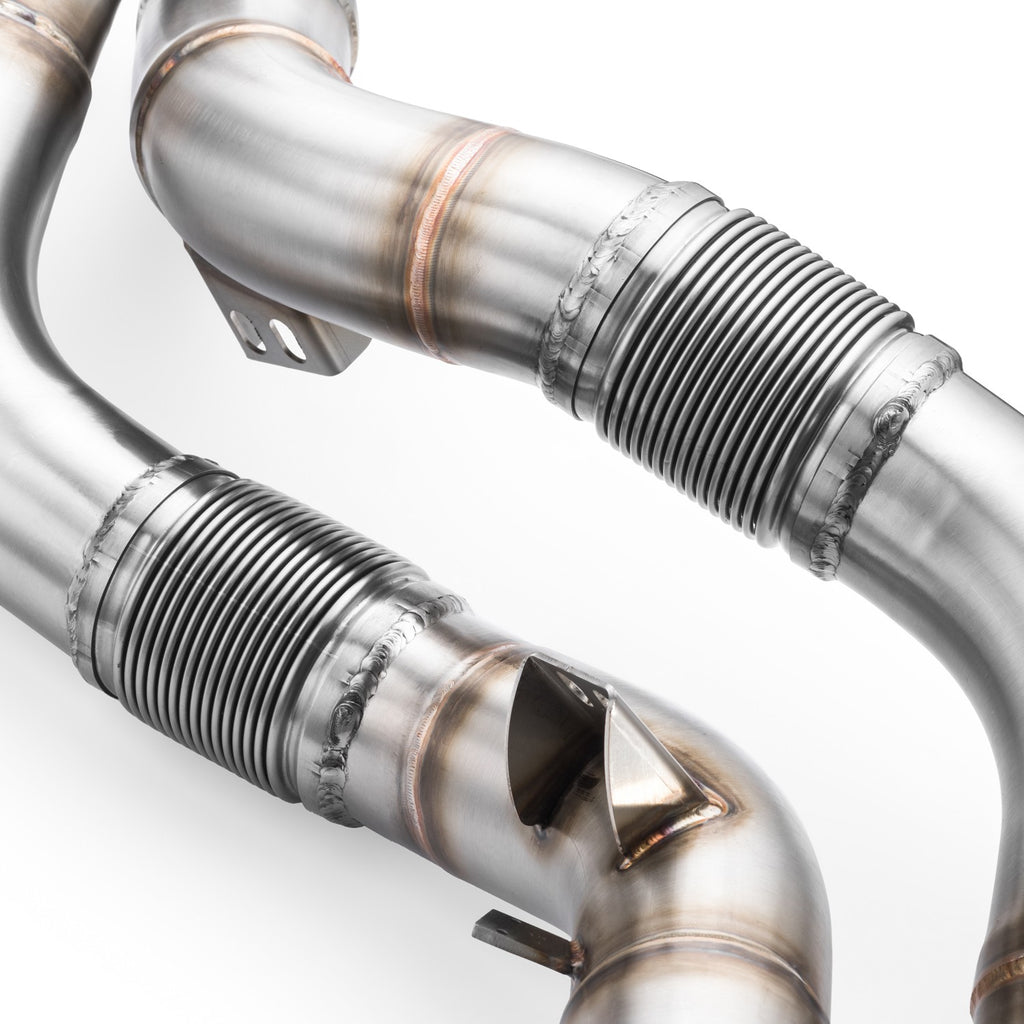 Downpipe sportivo BMW M8 F91 in acciaio inox 76mm